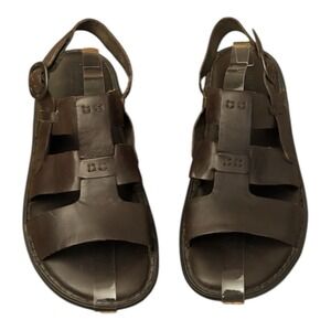 Vintage Born Men's Corey Leather Fisherman Sandals Brown Strap Buckle Size 14